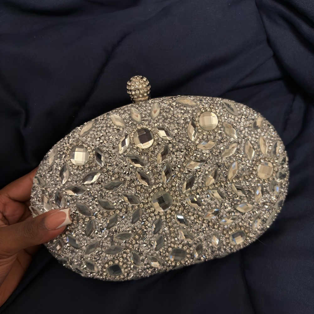 Elegant Silver Clutch Bag